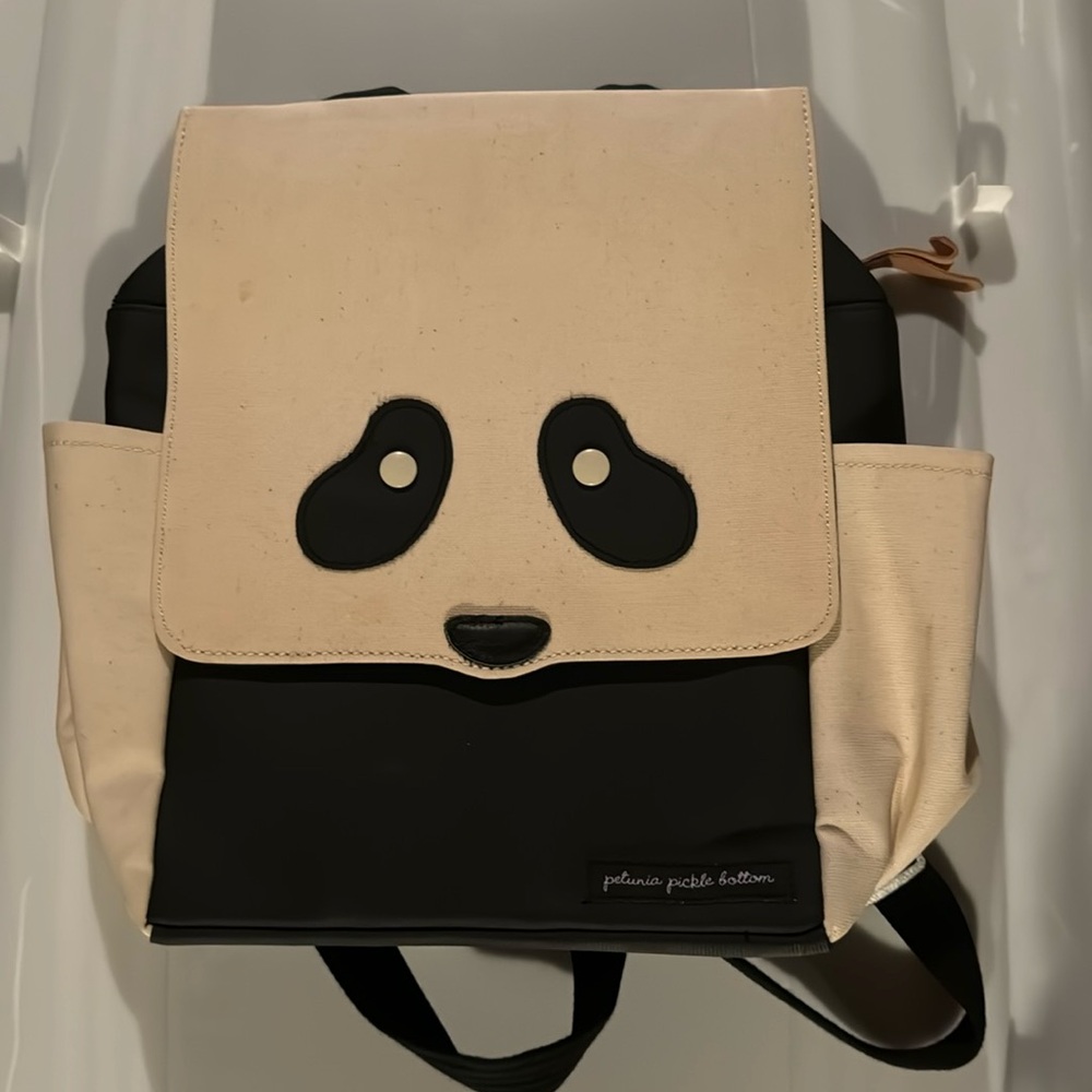 Petunia Pickle Bottom mini me Critter Pack Black Panda backpack